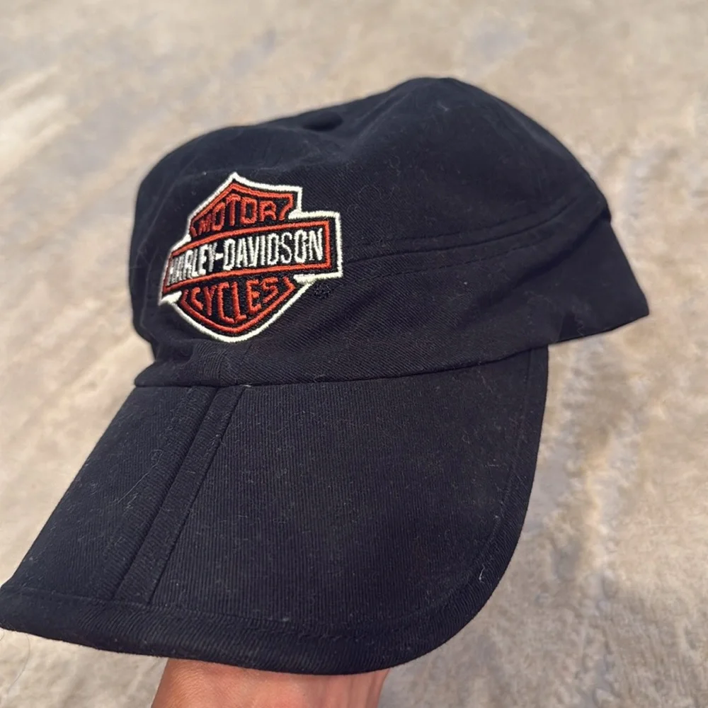 Harley Davidson Black Cloth Cap With Foldable‎ Visor cool five panel fitted hat